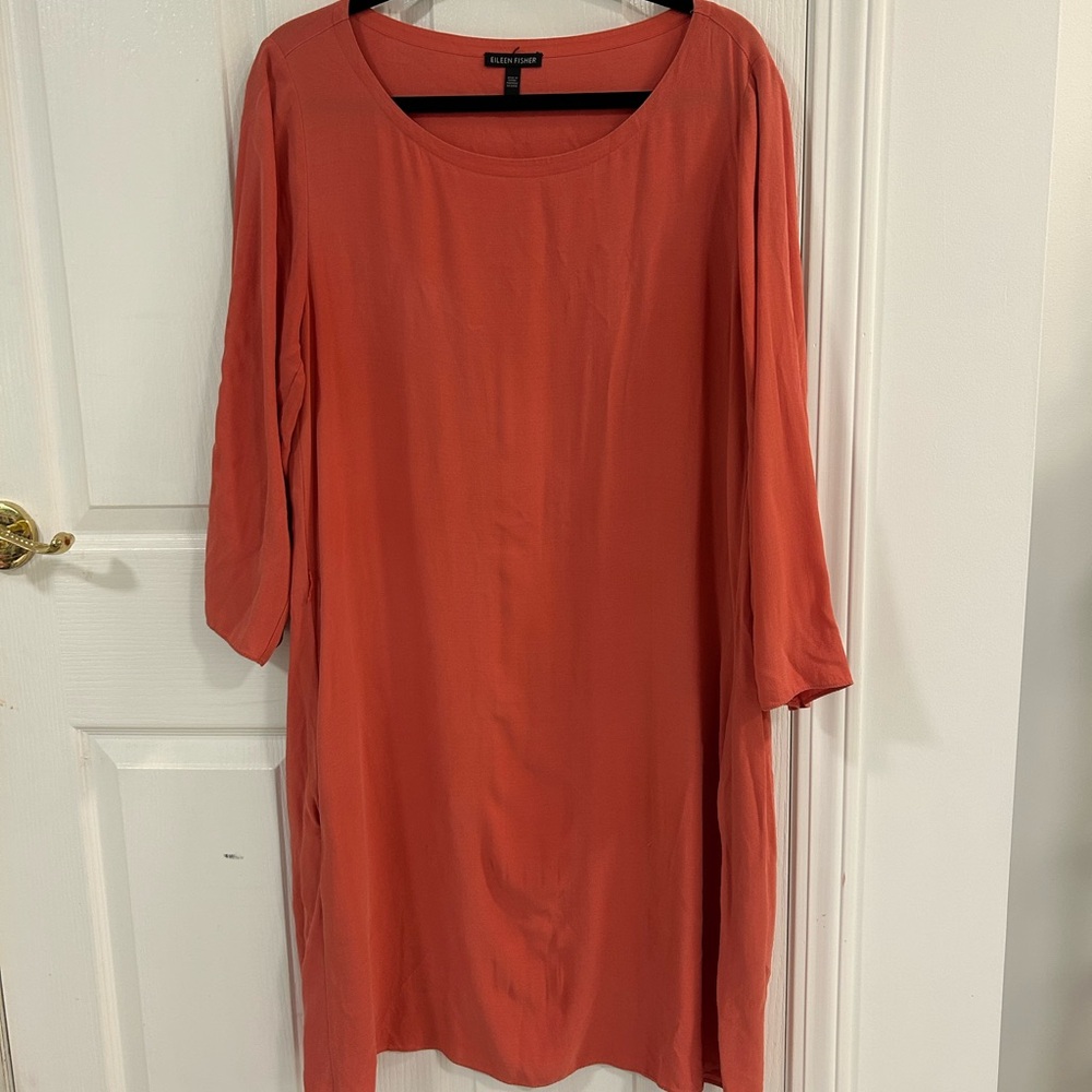 Eileen Fisher Women's Peachy/Orange Dress